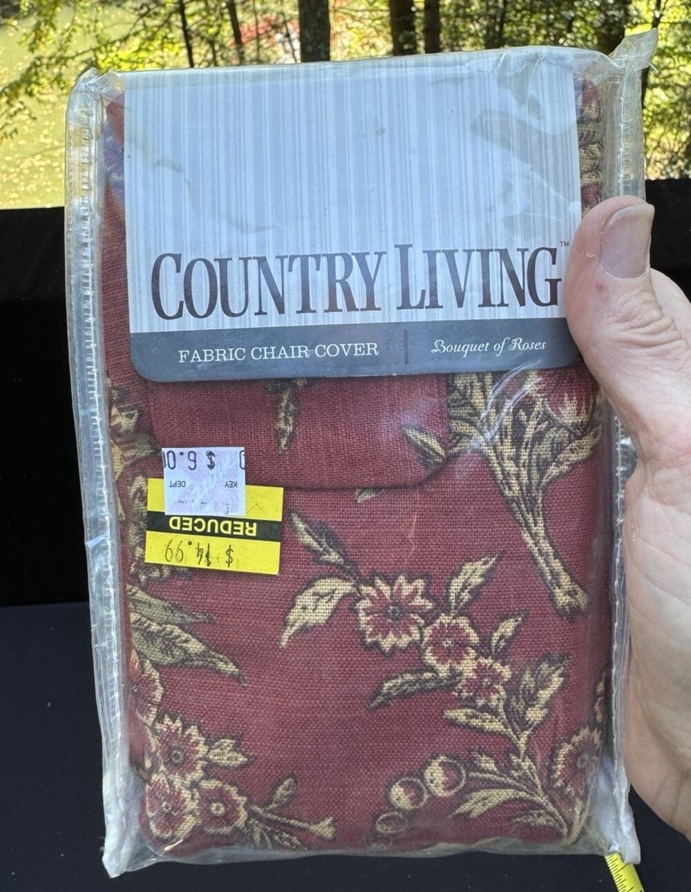 Country Living Fabric Chair Cover Bouquet Of Roses Pattern Polyester Cotton New!